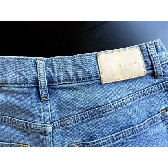 EVERLANE The Way High Jeans, Straight Leg, Women, Washed Blue, Size 26, Zip Fly - Picture 7 of 14